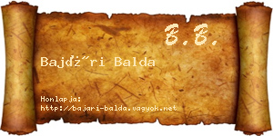 Bajári Balda névjegykártya